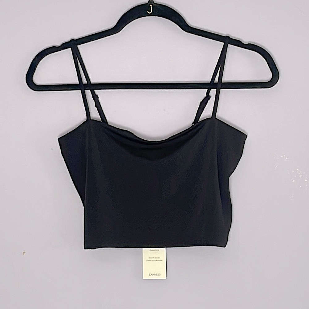 Express Black Cropped Cowl Neck Tank Top